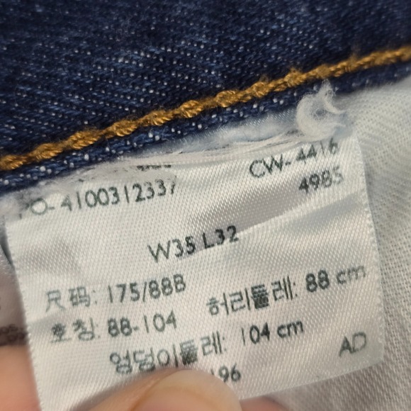 Levis 501 Jeans Mens 35x32 (Fits32x29) Blue Cotton Straight Button‎ Classic READ - Picture 5 of 14